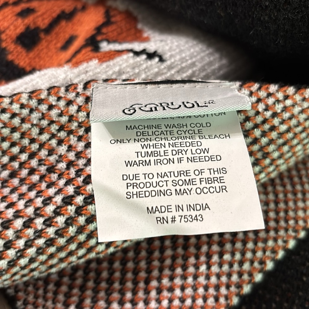 GOBLIN & GHOUL BLACK GHOST PUMPKIN JACK O LANTERN OVERSIZED HALLOWEEN THROW NWT - Picture 5 of 11